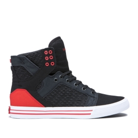 Supra Mens SKYTOP High Top Shoes Black/Pirate Black/white | US-99311